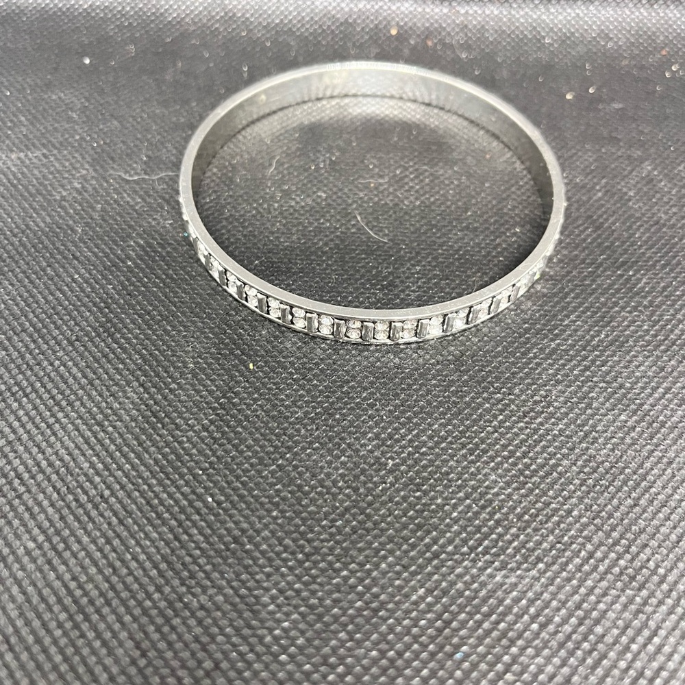 Vintage Silver Bracelet‎ with Black Accents